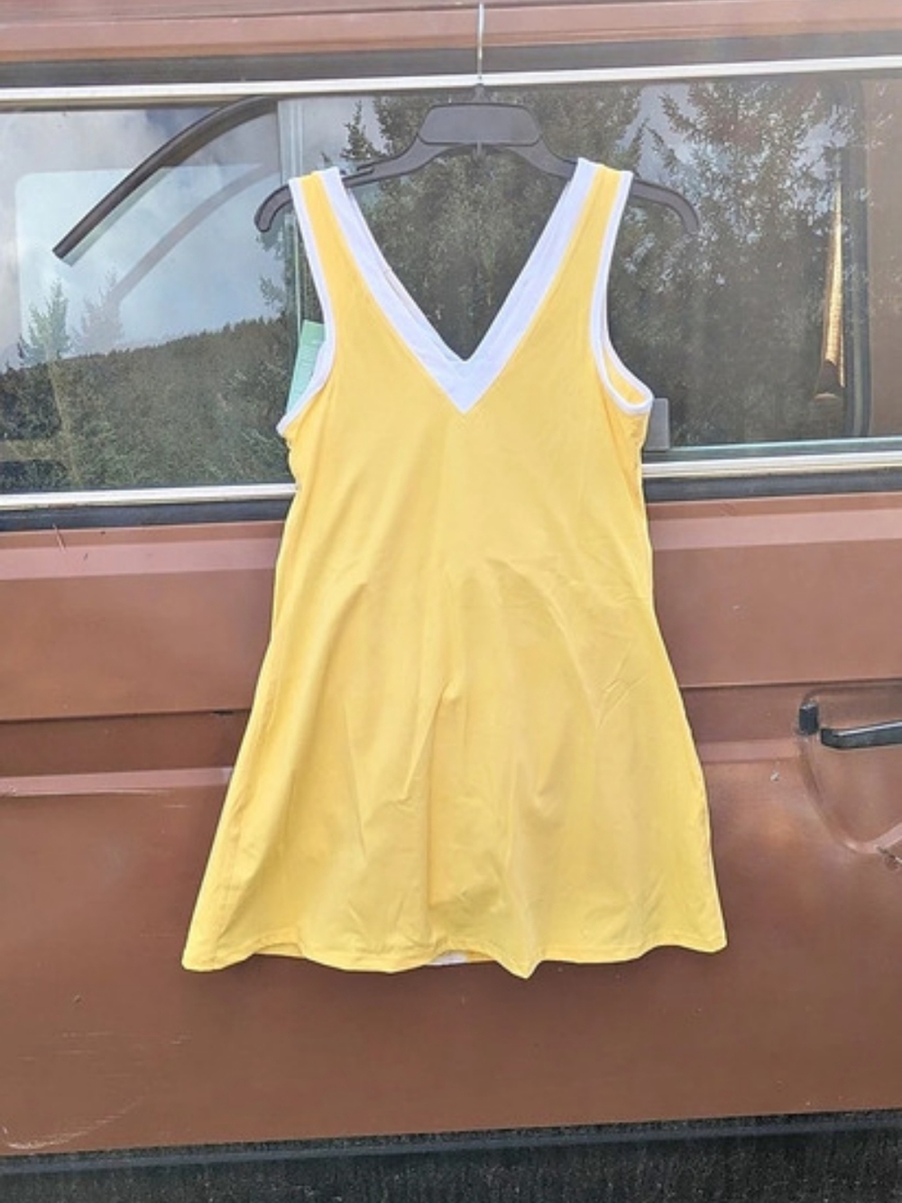 Yellow & White Color Mini Althelic Dress